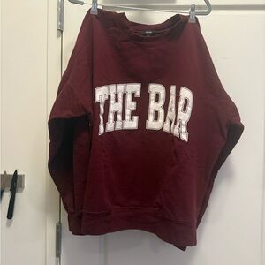 The Bar Maroon Crewneck Sweatshirt with White Logo